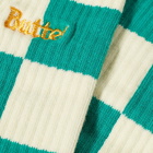 Butter Goods Men's Checkered Socks in Deep Teal