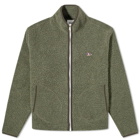 Drake's Men's Boucle Wool Fleece Jacket in Olive