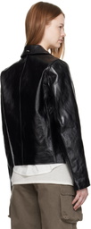 OUR LEGACY Black Mini Leather Jacket