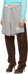 ALL-IN White & Gray Sweatshort Miniskirt