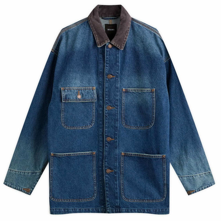Photo: BEAMS Men's Denim Loose Coverall Jacket in  Indigo