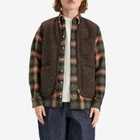 Universal Works Men's Wool Fleece Zip Gilet - Presented by END. in Brown