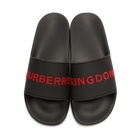 Burberry Black and Red Furley Sandals