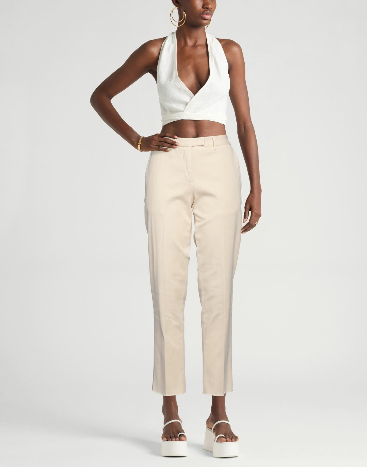 Boglioli Womens Pants in Cream