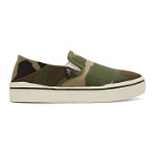 R13 Green Camo Slip-On Sneakers