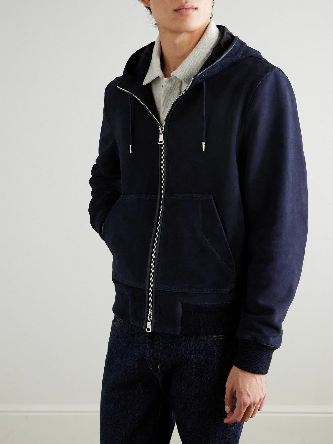 Mr P. - Suede Hoodie - Blue