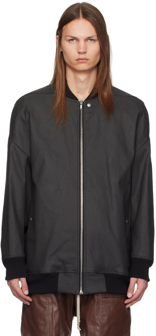 Rick Owens Black Porterville Jumbo Peter Flight Jacket Rick Owens