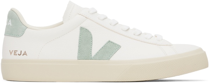 Photo: VEJA White & Green Campo Leather Sneakers
