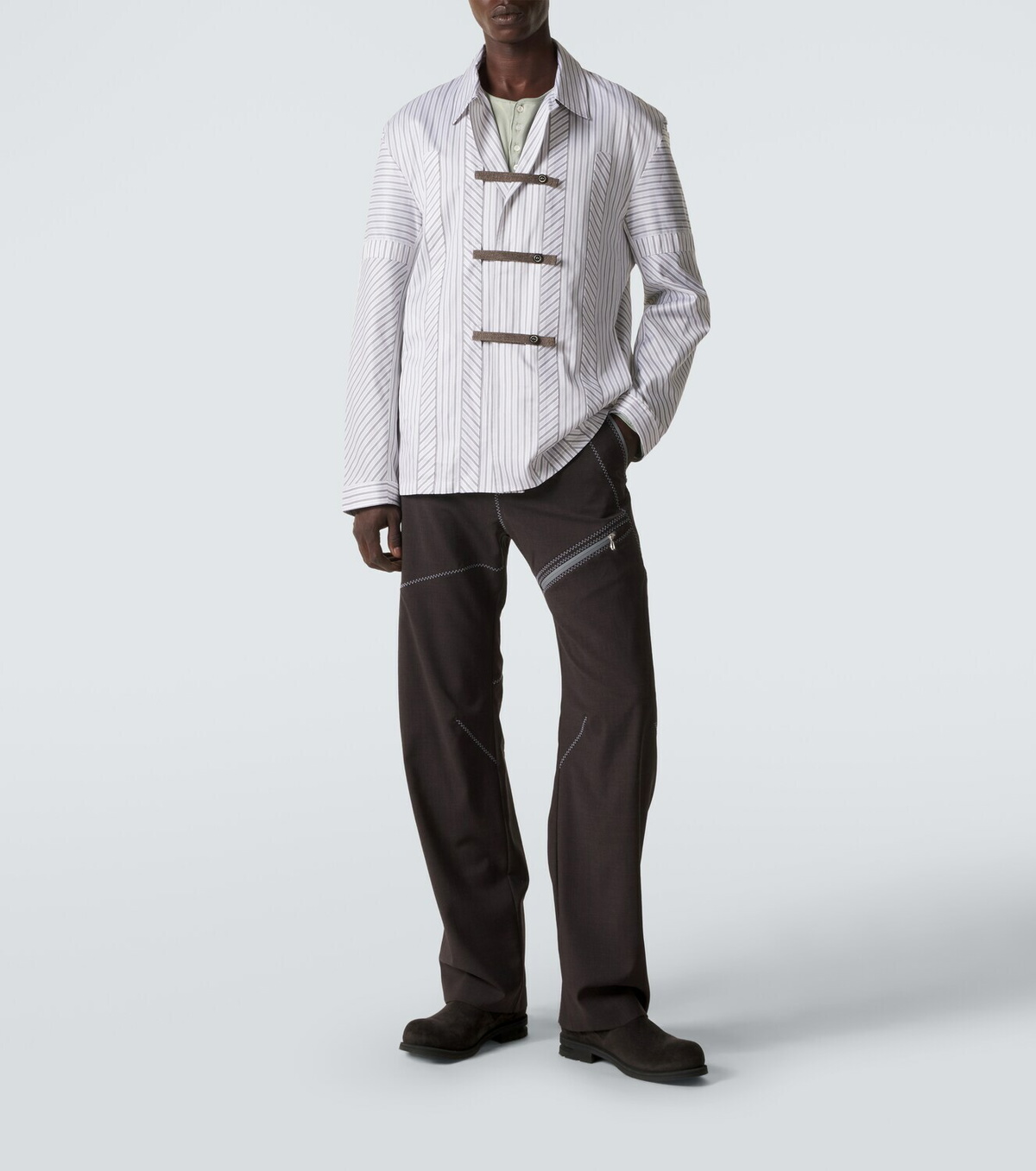 Kiko Kostadinov Kyan striped cotton poplin shirt