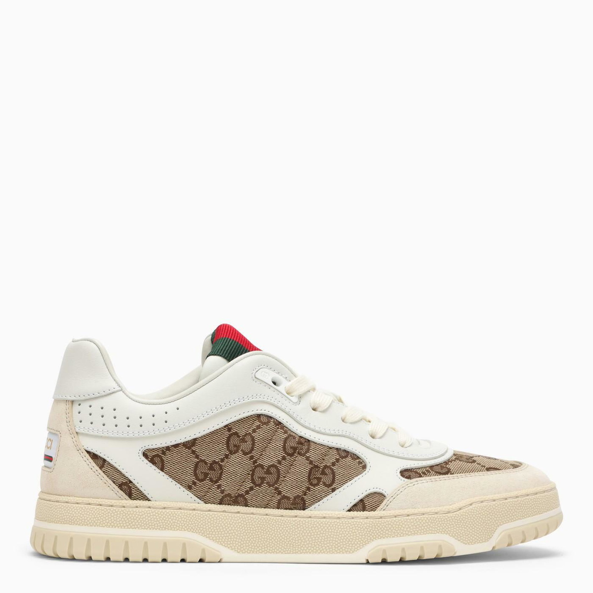 スニーカー GUCCI RE-WEB SNEAKER IN IVORY/BEIGE/EBONY GG FABRIC Gucci Re-web Sneaker In Ivory/beige/ebony Gg Fabric