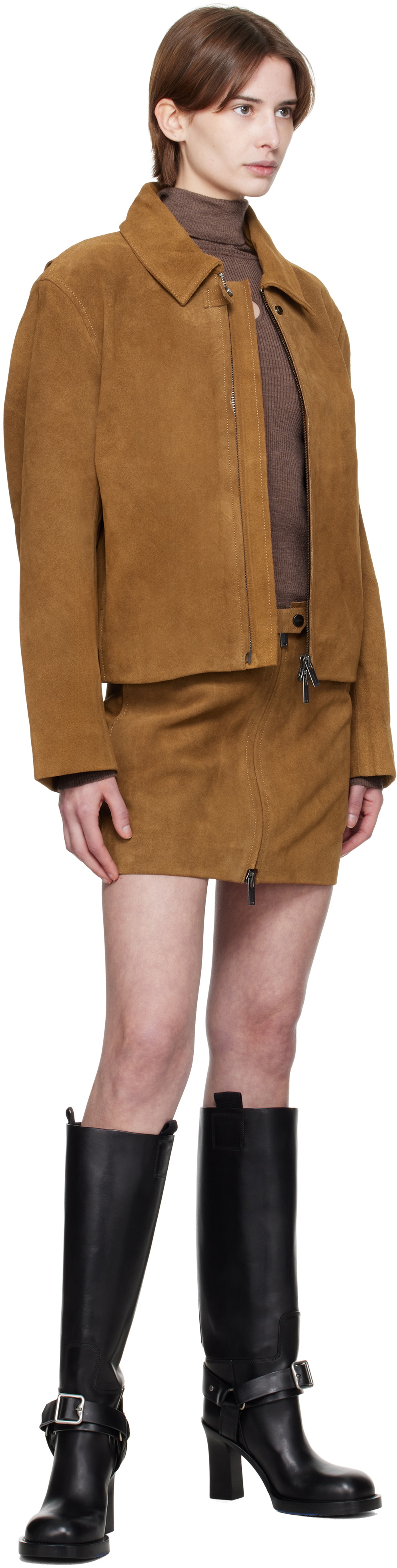 Holzweiler Tan Cia Suede Leather Jacket