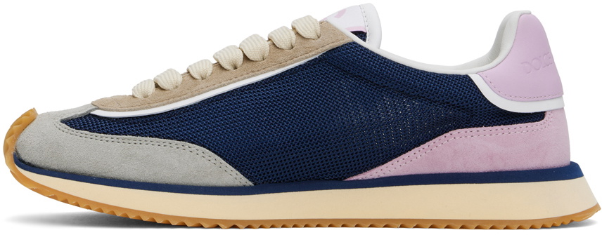 Dolce&Gabbana Blue & Gray Mixed-Material DG Cushion Sneakers