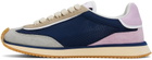 Dolce&Gabbana Blue & Gray Mixed-Material DG Cushion Sneakers