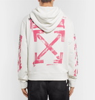 Off-White - Logo-Print Loopback Cotton-Jersey Hoodie - Men - White