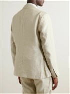 Frescobol Carioca - Paulo Unstructured Linen Suit Jacket - Gray