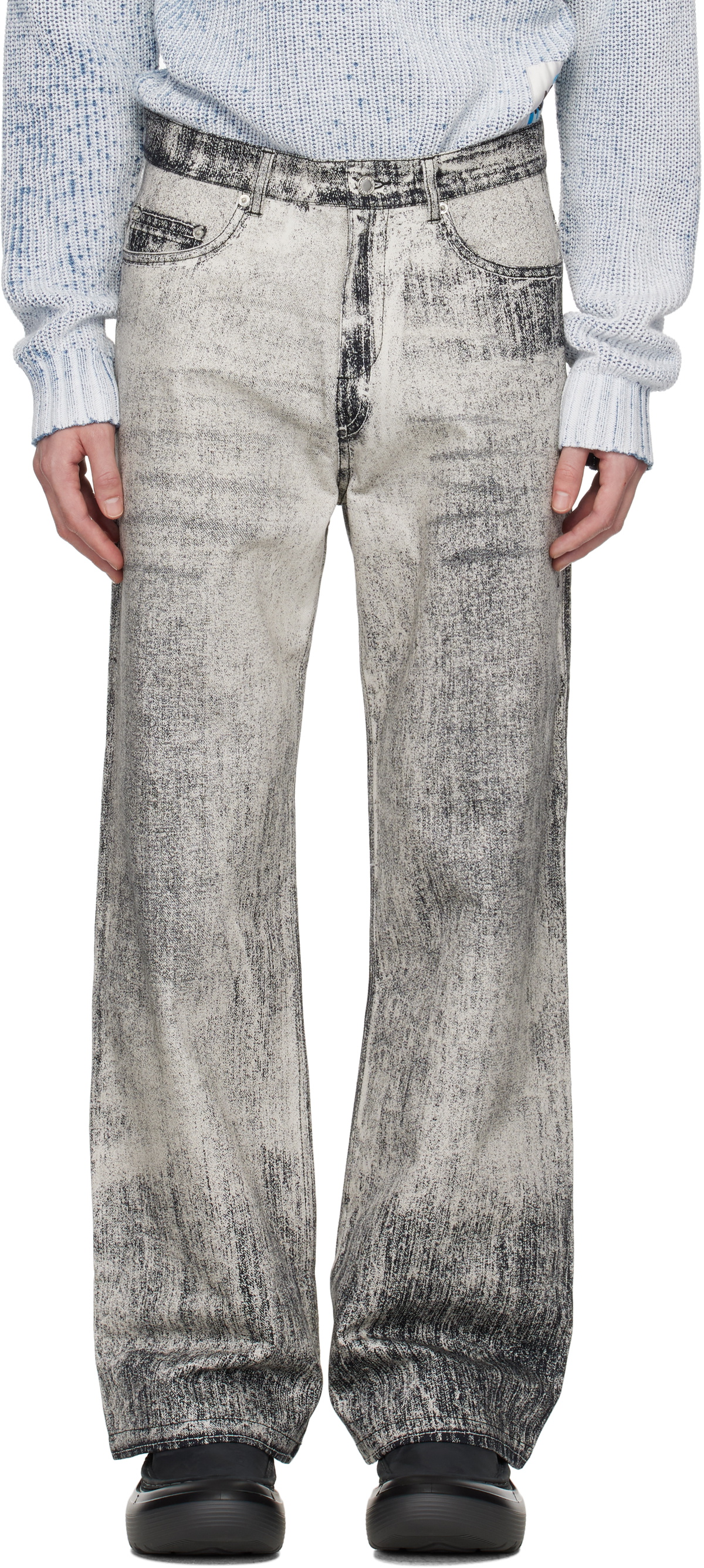 CAMPERLAB Gray Paint Print Jeans