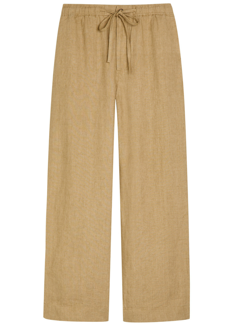 Polo Ralph Lauren Wide-leg Linen Trousers Brown