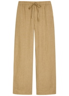 Polo Ralph Lauren Wide-leg Linen Trousers Brown