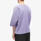 Homme Plissé Issey Miyake Men's Pleated Half Sleeve T-Shirt in Lavender Purple