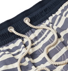 Atalaye - Majolian Mid-Length Striped Swim Shorts - Blue