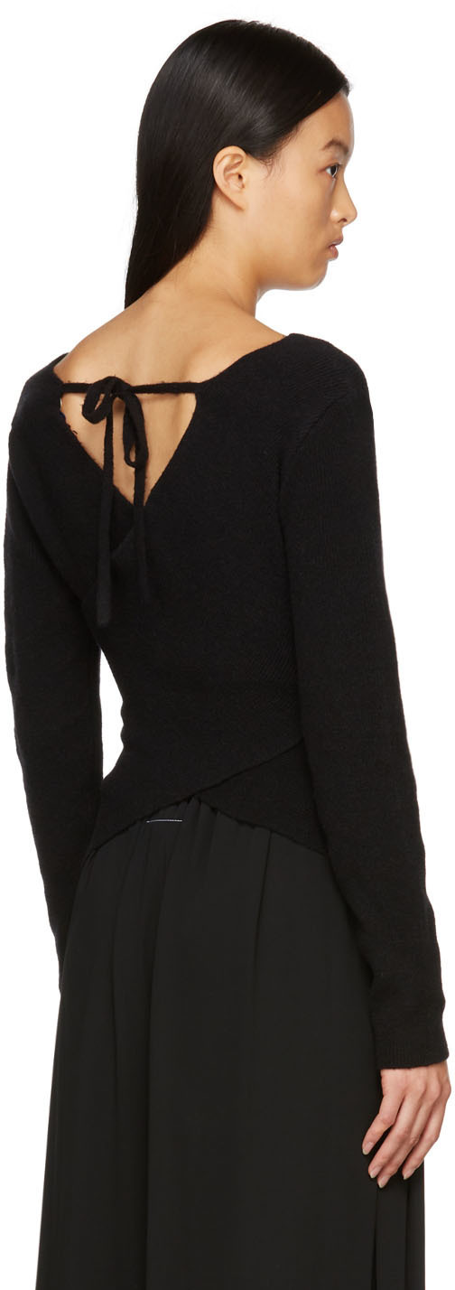 Moncler Genius 2 Moncler 1952 Black Wrap V-Neck Sweater