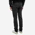Versace Men's Distresssed Slim Fit Jean in Washed Black
