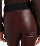 Brunello Cucinelli Wool-trimmed leather slim pants