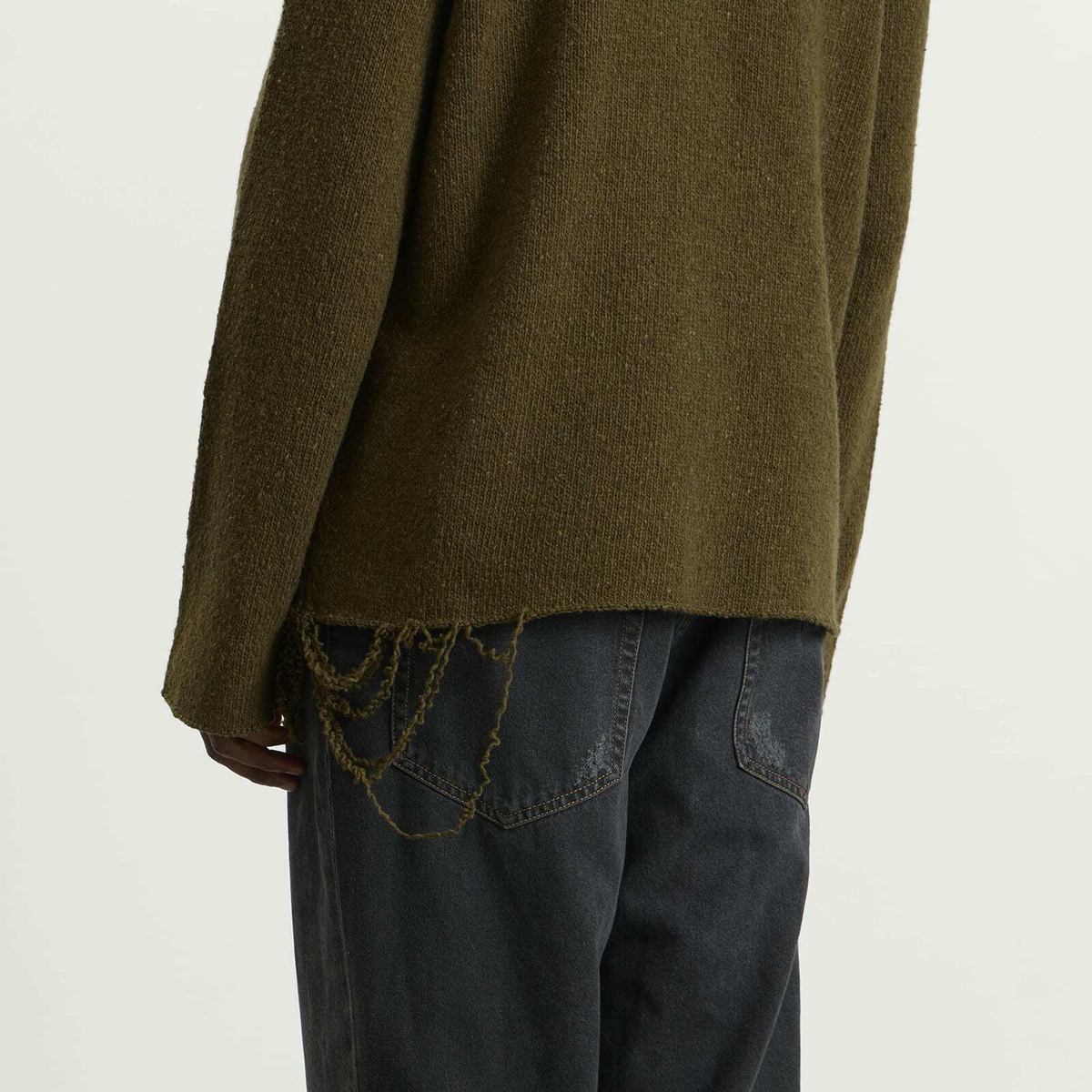 MM6 Maison Margiela Men's 6 Logo Crewneck Jumper in Khaki-Black Print