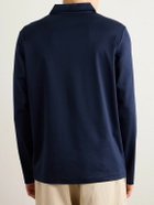 NN07 - Ross 3525 Organic Cotton-Jersey Half-Zip Polo Shirt - Blue