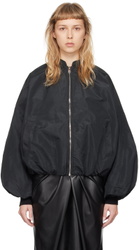 MSGM Black Balloon Sleeve Bomber Jacket