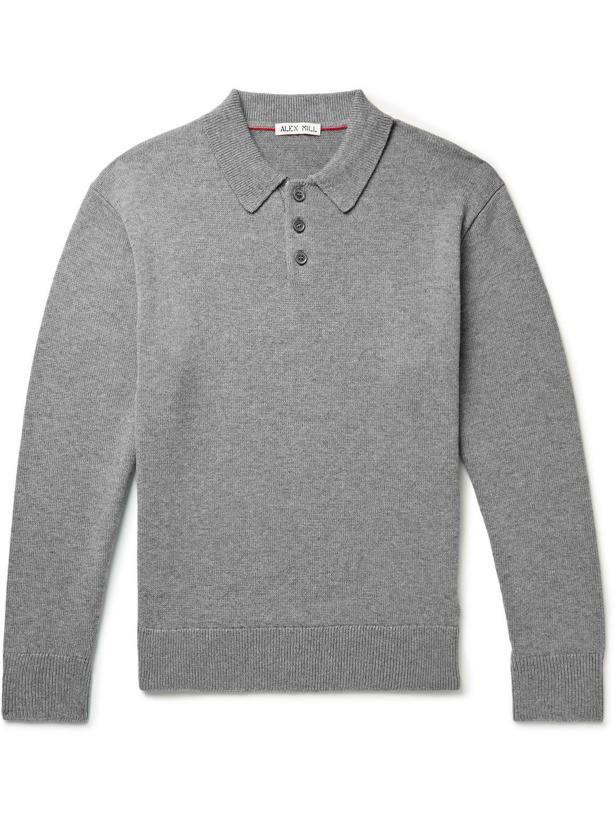 Photo: Alex Mill - Geurnsey Merino Wool and Cotton-Blend Polo Shirt - Gray