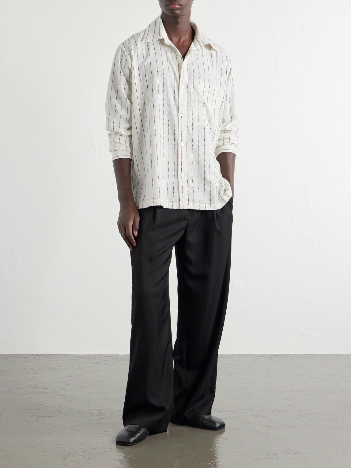 Kartik Research - Pinstriped Cotton-Canvas Shirt - Neutrals
