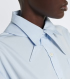 Prada Tie-neck cotton poplin shirt