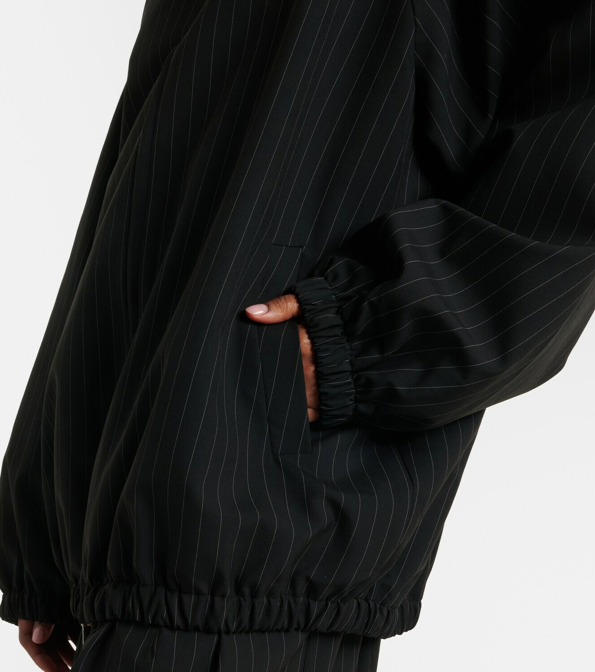 The Frankie Shop Baxter oversized pinstripe blouson jacket
