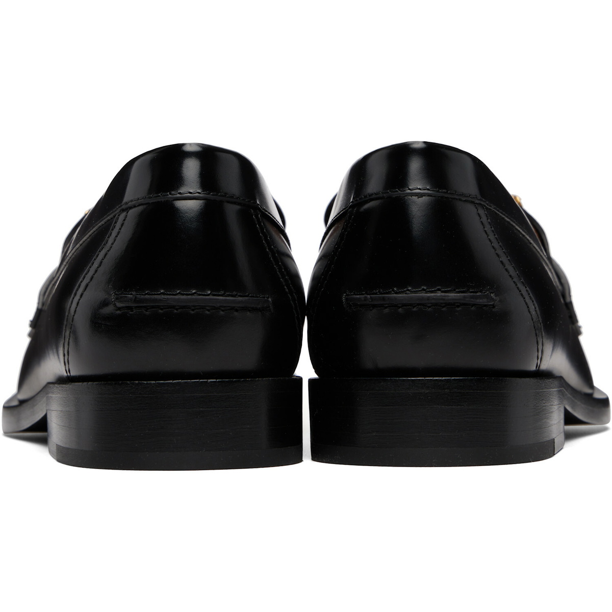 Versace Black Manu Leather Loafers