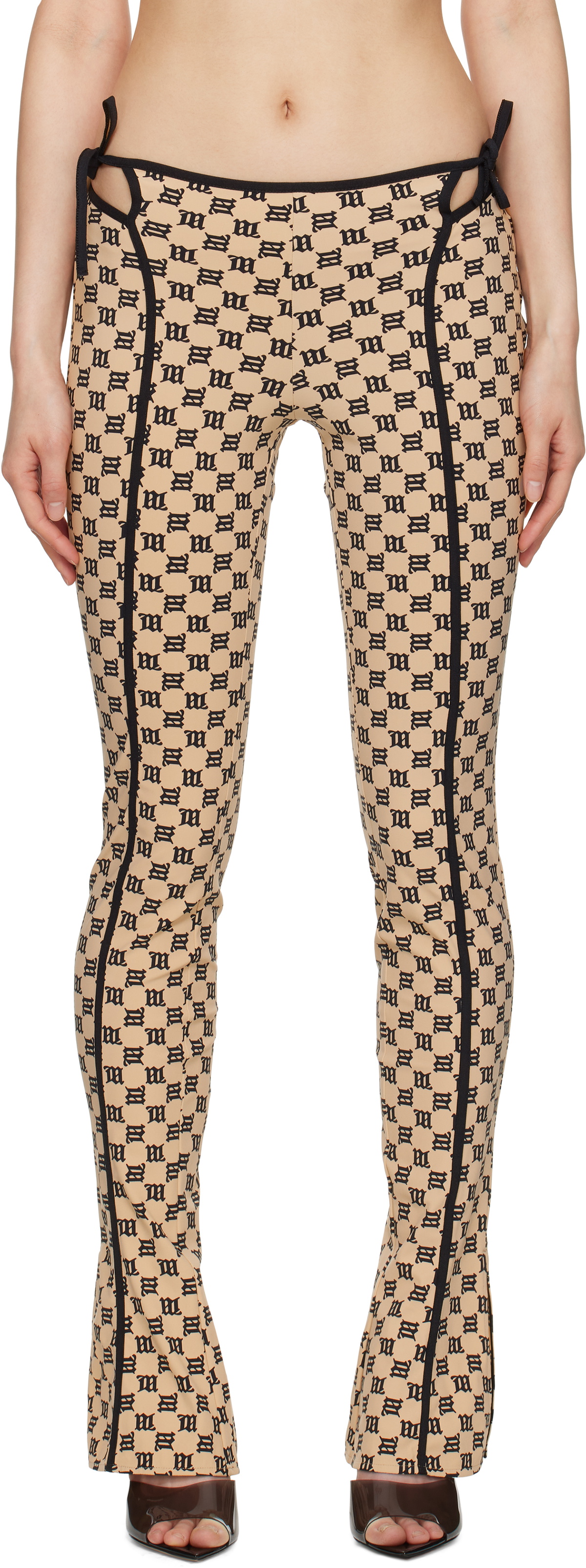 MISBHV Beige Monogram Coquette Leggings