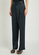 Blaze Milano Fox Satin Trousers Dark Blue