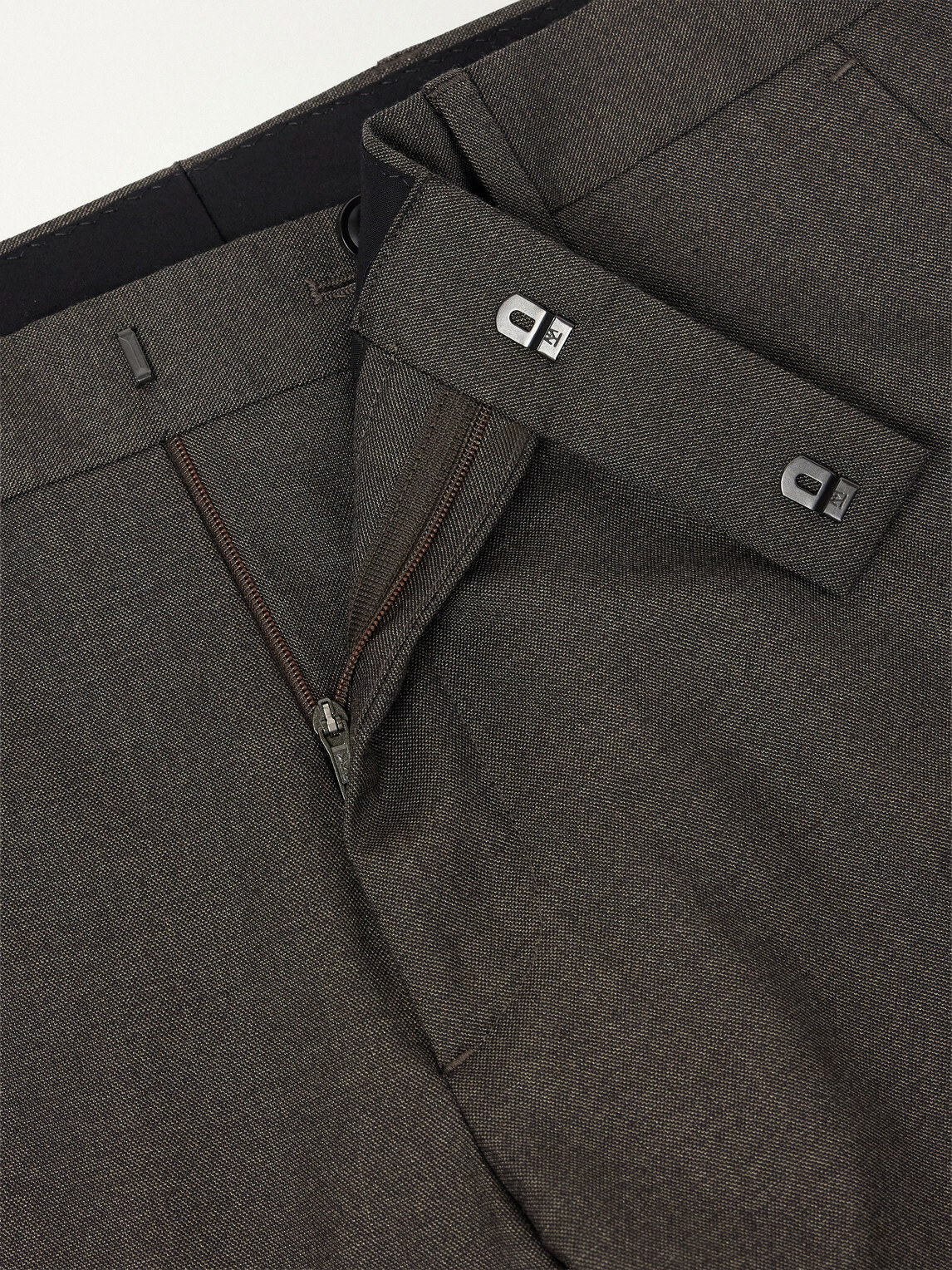 Mr P. - Luxe Straight-Leg Wool and Silk-Blend Trousers - Brown