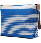 Loewe - Milit S Leather and Suede-Trimmed Striped Canvas Messenger Bag - Blue