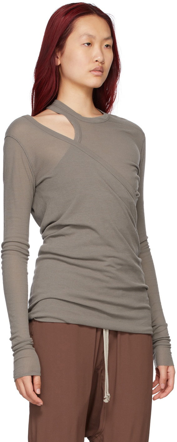 Rick Owens Banana Long Sleeve Top in Gray