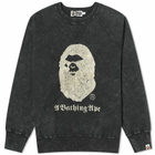 A Bathing Ape Men's Overdye Crew Neck Sweatshirt in Black