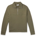 Ninety Percent - Loopback Organic Cotton-Jersey Half-Zip Sweatshirt - Green