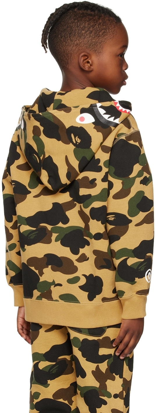 BAPE Kids Yellow Camo Shark Hoodie