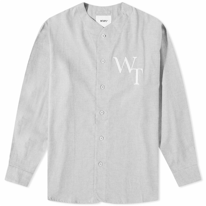 Photo: WTAPS Men's 5 Flannel Baseball Shirt in Grey