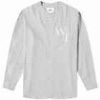 WTAPS Men's 5 Flannel Baseball Shirt in Grey