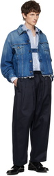 Maison Margiela Blue Frayed Denim Jacket