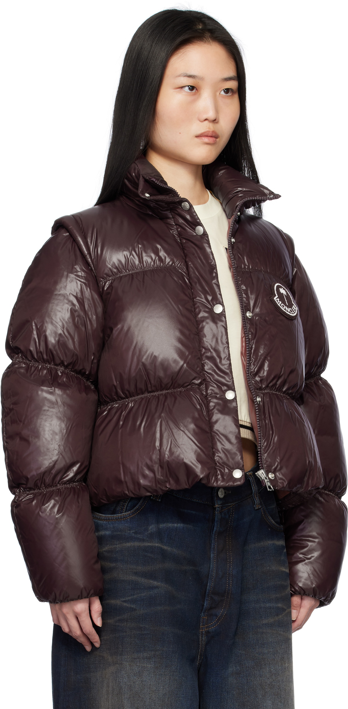Moncler Genius Moncler x Palm Angels Burgundy Noella Down Jacket