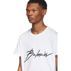 Balmain White Embroidered Logo T-Shirt