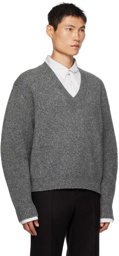 Recto Gray V-Neck Sweater