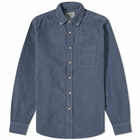 Portuguese Flannel Men's Lobo Button Down Corduroy Shirt in Navy